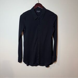Eileen Fisher Black Button Down Shirt Classic Design